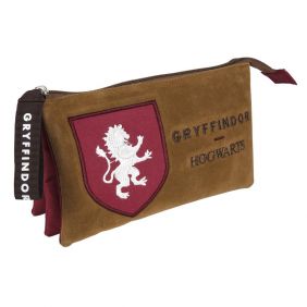 Estuche Portatodo Plano 3 Compartimentos Harry Potter Gryffindor  22cm