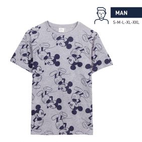 Camiseta Corta Single Jersey Punto Mickey Adultos