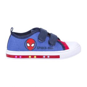 Zapatilla Loneta Suela Pvc Con Luces Algodón Spiderman