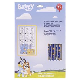 Set De Papelería Coloreable Bluey