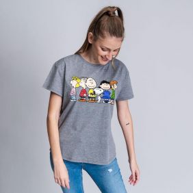 Camiseta Corta Single Jersey Punto Snoopy Adultos