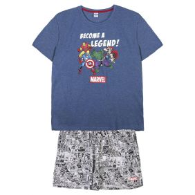 Pijama Corto Single Jersey Punto Marvel Adultos