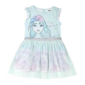 Vestido Single Jersey Fantasia Frozen